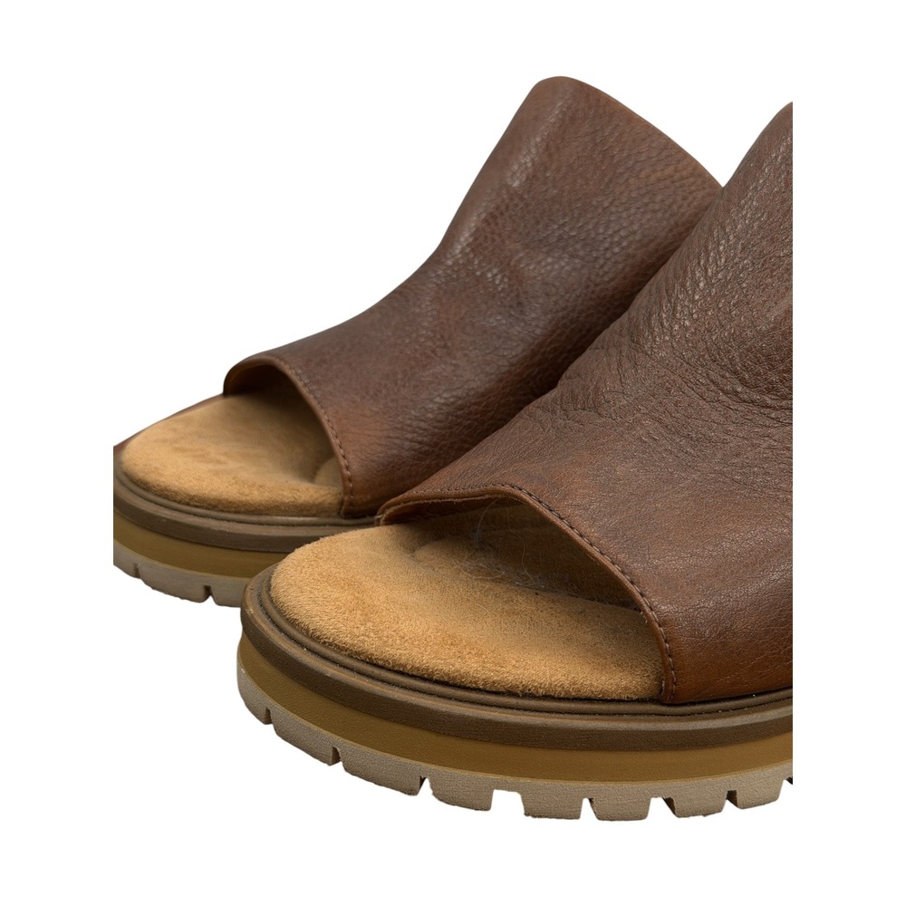 Salvia Chunky Mule Harper Women SZ 41 10 Brown Boho Hippie Leather Lug Sandals - Picture 8 of 12